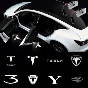 2 / 4 Đèn Tesla HD Ghost Shadow Model 3 / Y / X / S / Highland|Logo ô tô Máy chiếu chào mừng | Lắp đặt đèn cửa LED dễ dàng