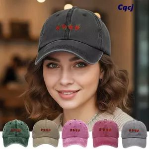 CQCJ Dâu In Hình Mũ Bóng Chày, Có Thể Điều Chỉnh Đau Khổ Đạt Đỉnh Mũ, Vintage Rửa Cotton Hip Hop Chống Nắng Bố Nón Dành Cho Nam Nữ Unisex