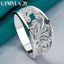 URMYLADY Bạc 925 Hoa Rỗng AAA Zircon Charm 7-10 # Nhẫn Nữ Cưới Đính Hôn Trang Sức Thời Trang