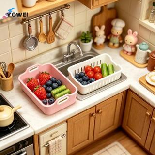 YOWEI Tỉ Lệ 1: 12 Bồn Rửa Thu Nhỏ Giỏ Thoát Nước Nhà Búp Bê Tổ Chức Có Khay Có Thể Tháo Rời Cho Nhà Bếp Mini Thủ Công Trang Trí Bộ Sưu Tập VN