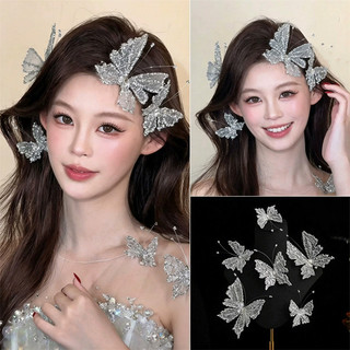 Fairy Qi Lấp Lánh Kim Cương Bướm Kẹp Tóc Công Chúa Gió Bên Kẹp