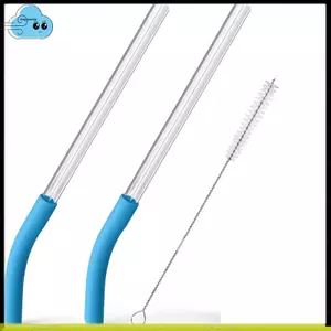 Dành cho ống hút thay thế cốc làm mịn cá nhân BlendBOSS, 2 chiếc Thủy tinh & Bàn chải Borosilicate cao