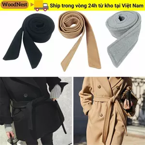 WOODNEST Len Sash Áo Len Cổ Điển Áo Khoác Áo Khoác Áo Khoác Thắt Lưng