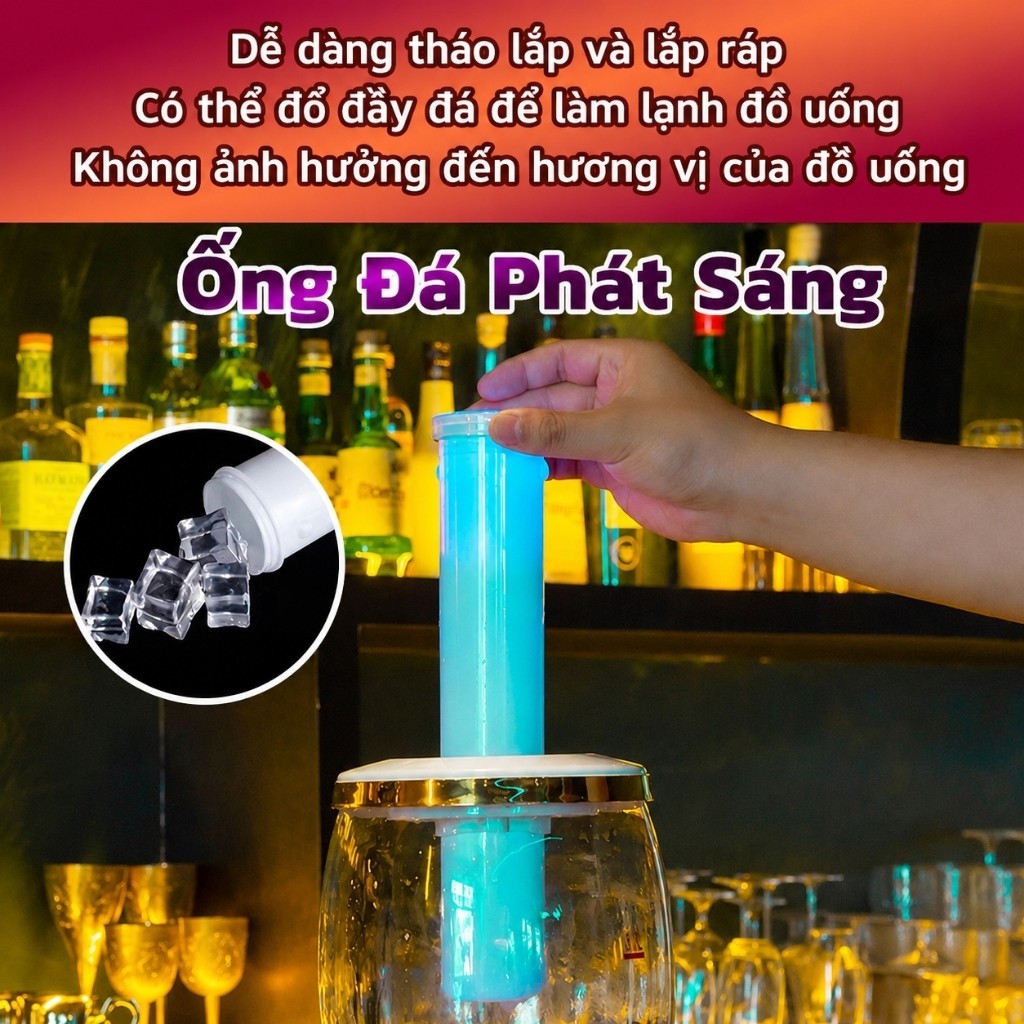 Hàng sẵn🚚Tháp bia 5 lít, lõi đá giữ lạnh🍺 đèn LED💡 Bình rót bia, Bia tháp, Máy rót bia cho quán beer, bar