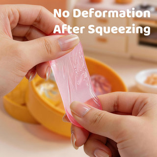 Pha Lê Trong Suốt Hấp Bun Bóp Bộ Đồ Chơi 5 Chiếc Mini Hình Thức Ăn Fidget Đồ Chơi Cảm Giác Với Hấp Phụ Kiện Giảm Căng Thẳng