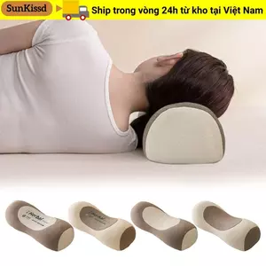 Gối cột sống SUNKISSD, Giúp ngủ Gối kiều mạch chống vòm, Giảm đau cổ di động Hình trụ Kéo thoáng khí Gối cổ tử cung cho người lớn