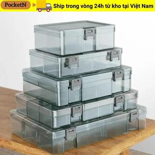 Hộp các bộ phận dụng cụ bằng nhựa POCKETN, Phụ kiện mũi khoan dày Hộp lưu trữ vít, Lưới có thể tháo rời Lưới phân loại Mini đa chức năng trong suốt