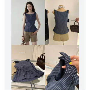 ÁO THÔ XANH KẺ VAI NƠ - W9272