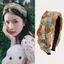 PNPIA- Thời Trang Ngọt Ngào Retro Tóc Cho Nữ Cô Gái Xoắn Đan Băng Đô Quấn Tóc Nhiều Màu Sắc Dệt Ngọc Trai Rộng Mũ Phụ Kiện Tóc