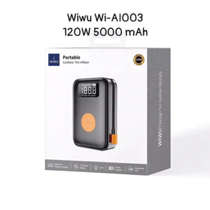 Máy Bơm Lốp Xe Hơi Di Động WIWU AI-003 120W Pin 5000mAh - Đèn LED