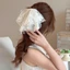 Kẹp Tóc Ren PYCOU, Kẹp Tóc Nơ Thanh Lịch Màu Trơn, Ren Pháp Ngọt Ngào Đa Năng Chiều Dài Trung Bình Kẹp Móng Vuốt Cá Mập Cho Nữ