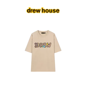 Nhà theodore hoạt hình phông chữ in họa tiết 200GSM mềm mại chất lượng cao Áo thun ngắn tay cotton nguyên chất giản dị nam nữ 0612