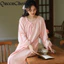 Phụ Nữ Cotton Dài Tay Váy Bộ Đồ Ngủ Vintage Váy Ngủ Nữ Retro Váy Ngủ Đồ Ngủ