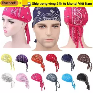 Mũ cướp biển ESSENCEH, Khăn xếp Hồi giáo thể thao ngoài trời bằng vải Cotton, Mũ rụng tóc khô nhanh có thể điều chỉnh
