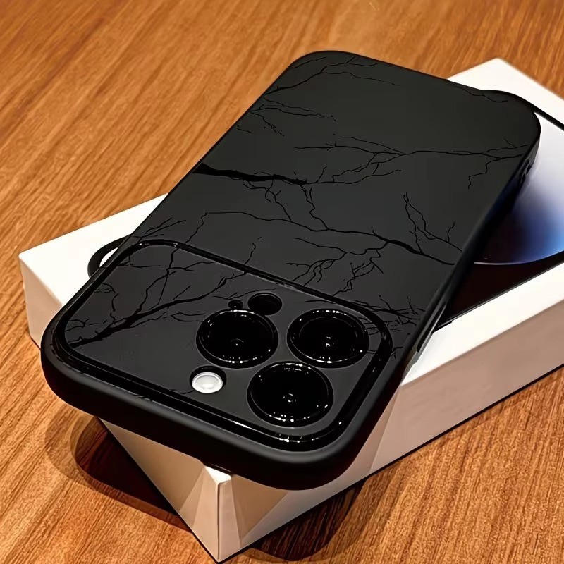 Lightning Crack Thiết Kế Màu Đen Mềm Ốp Lưng Điện Thoại iPhone 17 16 11 12 13 ProMax Ốp Lưng Cho iPhone 15 14 Plus X XS XR Bao