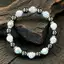 Vòng tay năng lượng Hematite màu trắng Unisex - Hạt trắng / đen bóng Miếng đệm bạc - Sự giàu có Sự thịnh vượng Thu hút thủ công