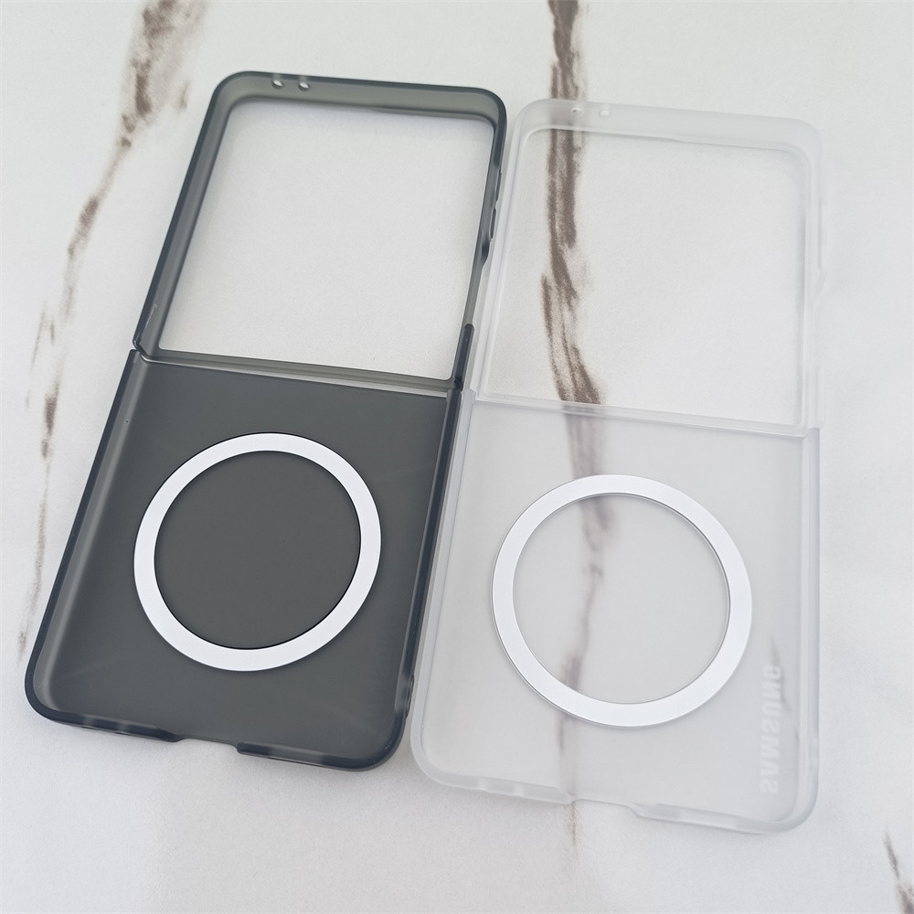 Trong Suốt Cho Ice Mist Ốp lưng Samsung Galaxy ZFlip 7 Z Flip 7 6 5 4 Cứng Mờ Từ Tính Chống Sốc Ốp Lưng
