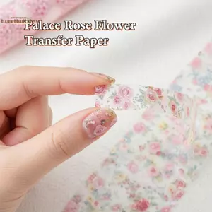 TRTR 4 * 50cm Hoa Hồng Móng Tay Nghệ Thuật Giấy Cuộn Giấy Chuyển Cho Thiết Kế Trang Trí Móng Tay Nhà Và Salon VN