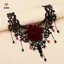 Vintage Hoa Charm Mặt Dây Chuyền Choker Nelace Cho Nữ Gothic Ren sel Xương Đòn Dây Chuyền Trang Sức [Mina]