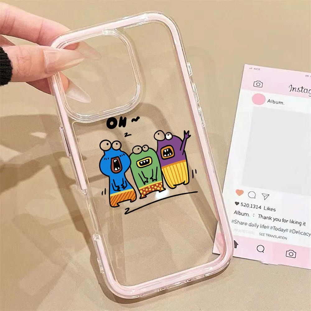 Con quái vật nhỏ đầy màu sắc cho trường hợpiPhone17promax161514plus3trong1bezel131211pro