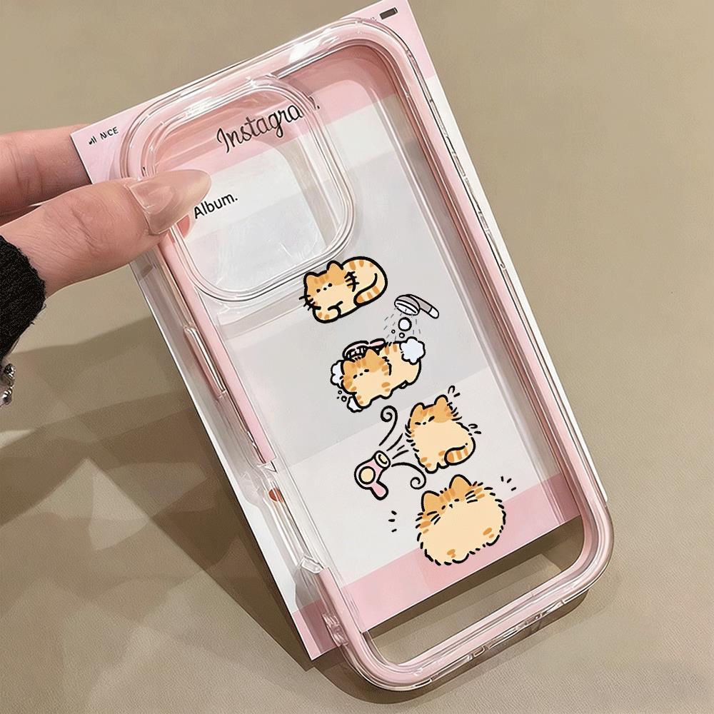 Xếp chồngOrangeCat cho iPhone17promax trường hợp điện thoại161514plus3trong1bezel131211pro