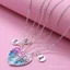 Màu Gradient ins Bán chạy Trái tim đào vỡ Người bạn tốt Trẻ em Quà tặng Vòng cổ Bộ ba mảnh Trang sức trẻ em