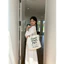 2026 Xuân Hè Hàn Quốc ins Blogger Cùng Phong Cách Phù Hợp Với Người Đi Làm Lớn Dung Tích Lớn Túi Vải Túi Đeo Vai Chữ Đơn Giản