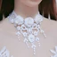 Vòng cổ ren trắng PYCOU, Vòng cổ ren thanh lịch, Phụ kiện trang sức Tua rua Dây đeo cổ trắng dành cho nữ