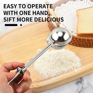 Loại đẩy Bán Lá Sàng Bột Thiết Bị Kính Thiên Văn Hình Cầu Bột Đường Gia Vị Thiết Bị Nướng Bột Sàng Tiện Ích Nhà Bếp