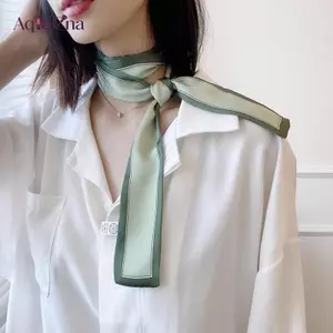 AqToCna Xuân Thu Kẹo N Và Dài Nhỏ Khăn Lụa Cho Nữ Buộc Tóc Cổ Tay Túi Thắt Lưng Mùa Hè Ne Chảy Khăn AqToCna