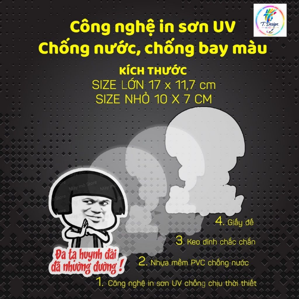 "Decal Xe Chống Nước 'Đa Tạ Huynh Đài Đã Nhường Đường' - Trang Trí Mày Mò Store"