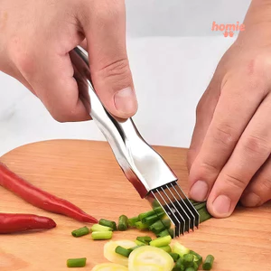 Dụng cụ thái hành lá bằng thép không gỉ, đa năng, tiện dụng cho nhà bếp, thái đều tay.