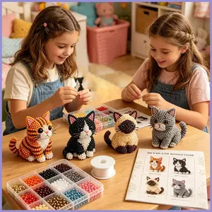 Hạt Thú Cưng Bộ 3D Dễ Thương Mèo Nhỏ Đồ Chơi Mèo Con Đính Hạt Trang Sức Nghệ Thuật Thủ Công Bộ Dụng Cụ Dành Cho Người Lớn Nữ Bé Gái Văn Phòng Tại Nhà mueadsyvn