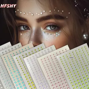HFSHY 3 / 4 / 5 / 6mm 3D Kim Cương Giả Mắt Trang Điểm Hình Xăm Tạm Thời Tự Dính Nước Trong Suốt Thả Stiers Lễ Hội Sân Khấu Trang Trí Nghệ Thuật Cơ Thể VN