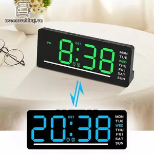 Nhíp Thông Minh Tắt Tiếng LED Điện Tử Tường Clo Bàn Hiện Đại Clo Báo Động Ban Đêm Nhiệt Kế Tối Giản Clo Trang Trí Nhà Cho Phòng VN