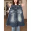 Quần short Denim giặt kiểu cổ điển của Mỹ dành cho nữ Mùa hè Phong cách mới lưng cao chân rộng dáng rộng Quần crop thẳng