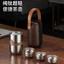 Bộ Ấm Trà Titan Nguyên Chất 99,8% 02517|Một Nồi Ba Cốc|Ấm Trà 350ml|Cốc trà 40ml / Siêu nhẹ Không rỉ sét|Chống ăn mòn Không mùi|Bộ trà du lịch tại nhà|Chống bỏng đôi|Bao bì hộp quà|Quà tặng cao cấp