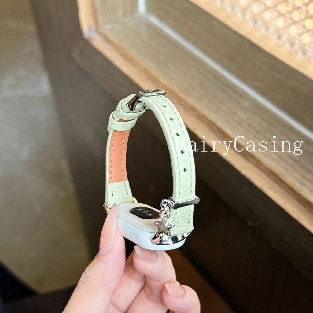 Dây đeo bằng da họa tiết Litchi cho Xiaomi Mi Band 10 9 8 7 6 5 4 3 cho Redmi Watch 6 5 4 Vòng đeo tay thay thế