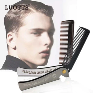 Lotus Retro Lược Dầu Tạo Kiểu Lược Mạ Điện Thép Không Gỉ Gấp Lược Râu Lược Di Động Râu Lược Làm Tóc MHGB