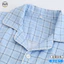 Quần ngắn tay kẻ sọc nhuộm sợi đơn giản dành cho nam Bộ đồ ngủ Cotton nguyên chất / Bộ đồ ngủ gạc đôi mùa hè / Phong cách mỏng thấm mồ hôi thoáng khí
