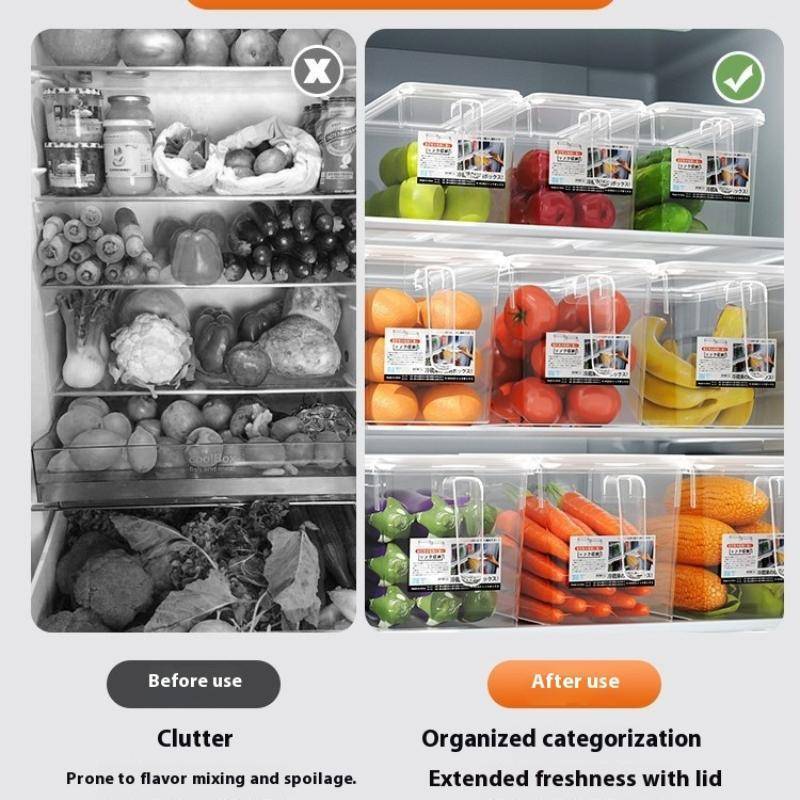 AN.MART 1 Hộp Bảo Quản Tủ Lạnh Bằng Nhựa Trong Suốt Nhà Bếp Tủ Lạnh Tổ Chức Cho Rau Củ Quả Trứng Thực Phẩm Gia Đình Hộp Đựng Tươi VN