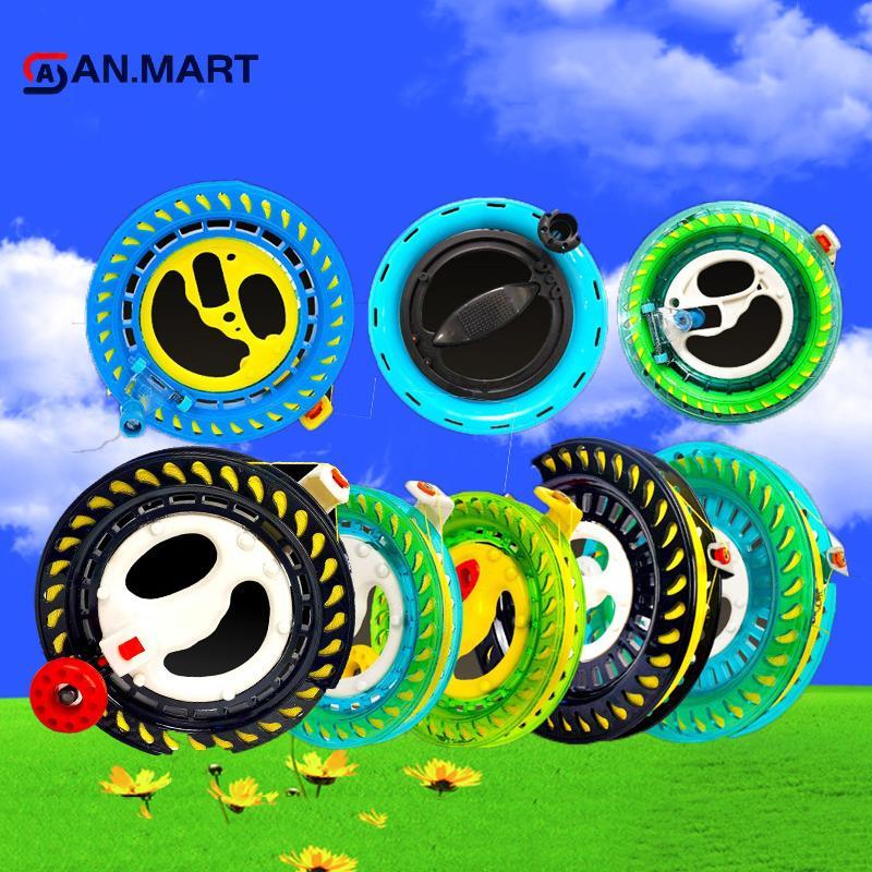 AN.MART 1 Miếng Tay Cầm Xanh Tròn Ngoài Trời Cho Fying Diều 100-400M Diều Cuộn Dây Bánh Xe Lửa Dây Tay Cầm Bay Dụng Cụ Dây Xoắn VN