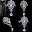 AN.MART Bạc Hoa Lớn Cô Dâu Thổ Cẩm Kim Cương Giả Pha Lê Diamante Cưới Thổ Cẩm Pin VN