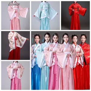 Váy Hanfu DELMER, Váy Cosplay biểu diễn Trang phục sân khấu Trang phục cổ xưa, Trang phục thêu hoa dân gian thời nhà Hán Đường