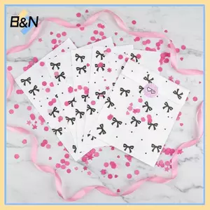 B & N 50 Chiếc Túi Giấy Trái Tim Nơ 12 × 17cm Thẻ Ảnh Trang Sức Paaging Cho Thủ Công Thủ Công Gói Quà Túi Bảo Quản.