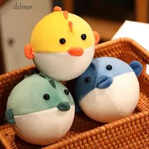 DELMER Puffer Cá Sang Trọng Đồ Chơi Búp Bê Ngộ nghĩnh Nhồi Bông Búp Bê Động Vật Búp Bê Đồ Chơi Mềm Hoạt Hình Búp Bê Động Vật Búp Bê Puffer Cá Búp Bê Sang Trọng