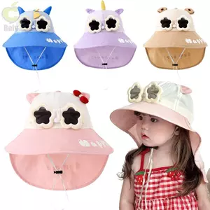 Mũ vành rộng cho bé ROLY, Mũ ngư dân thoáng khí có thể tháo rời, Mũ chống nắng bảo vệ cổ khô nhanh thời trang cho trẻ em
