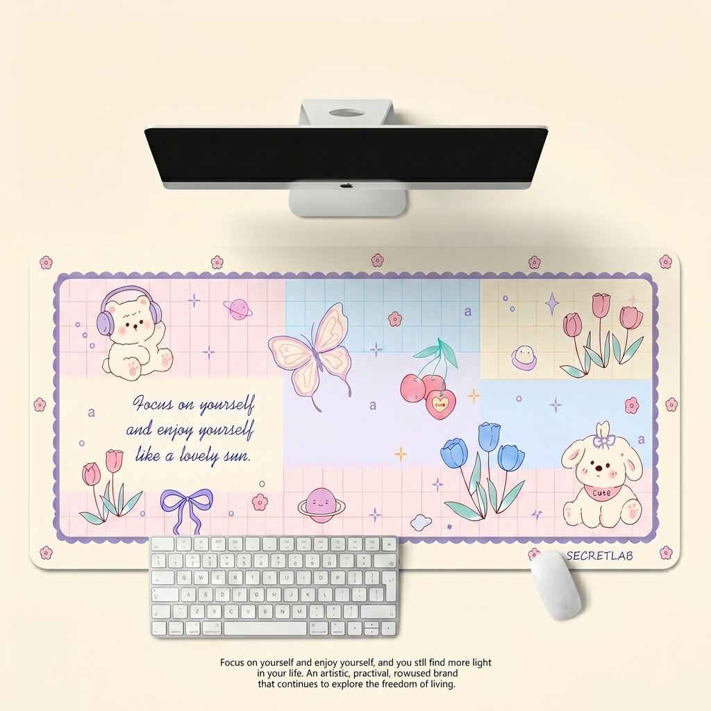Thảm lót chuột lớn nâng cấp 35x80cm chống nước chống trượt màu pastel dễ thương cho bàn học làm việc trang trí quà tặng