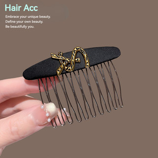 Nhật Bản Nhật Bản Hàn Quốc Phong Cách Mới Retro Kim Loại Chữ Lược Tóc Nữ Đen Gãy Tóc Tidy-up Dụng Cụ Tiện Dụng Cảm Giác Cao Cấp Chèn Lược Kẹp Tóc Phụ Kiện Tóc