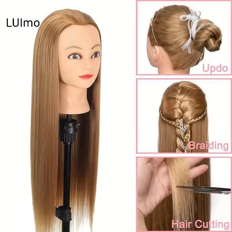 Đầu Mannequin LUImo với tóc tổng hợp 26 Inch bền để đào tạo trường làm đẹp lâu dài SBS